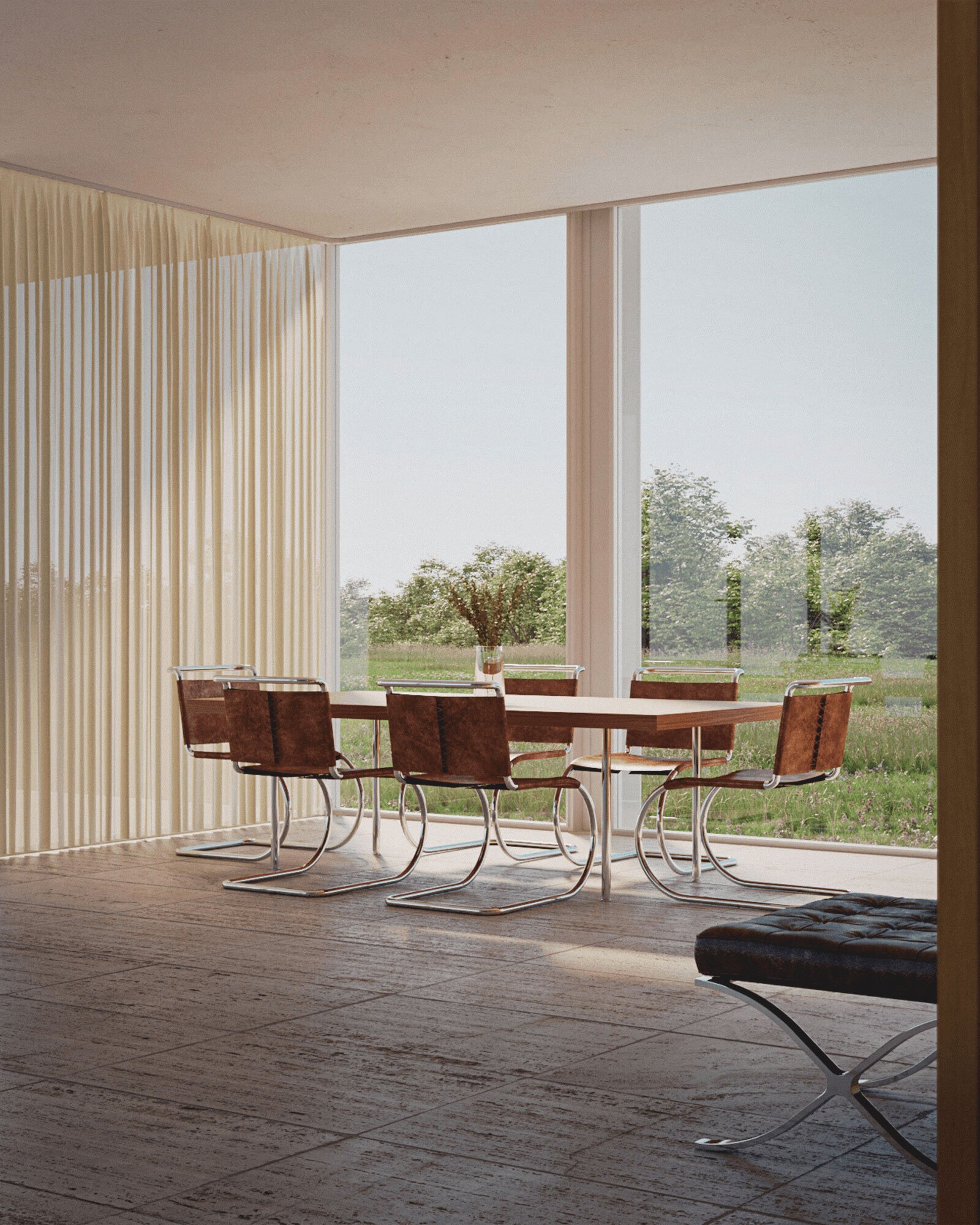 Edith Farnsworth House — architectural visualization, image 2